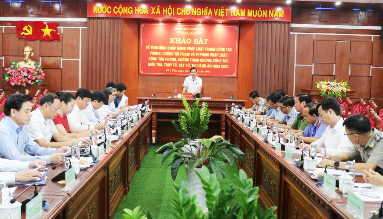 Đoàn công tác Ủy ban Tư pháp của Quốc hội khảo sát tại tỉnh Phú Yên